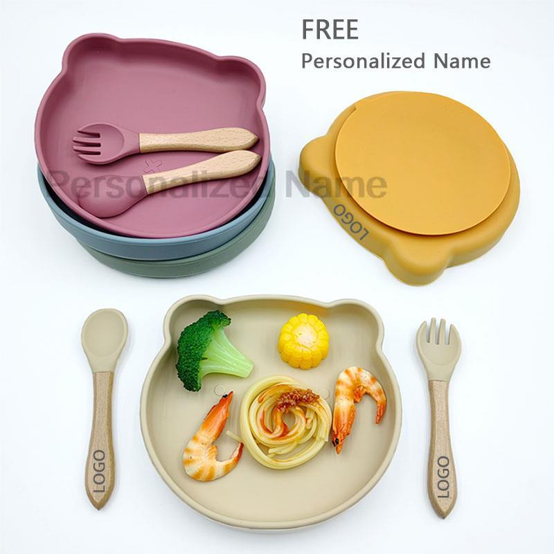 Silicone Suction Bowl - Personalized Name Baby Silicone Feeding Plate