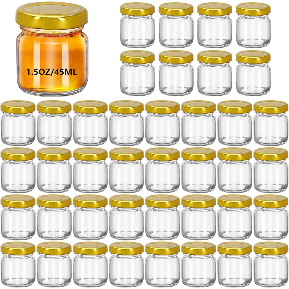 Baby Food Glass Jar - 1.5 oz Round Mini Clear Honey