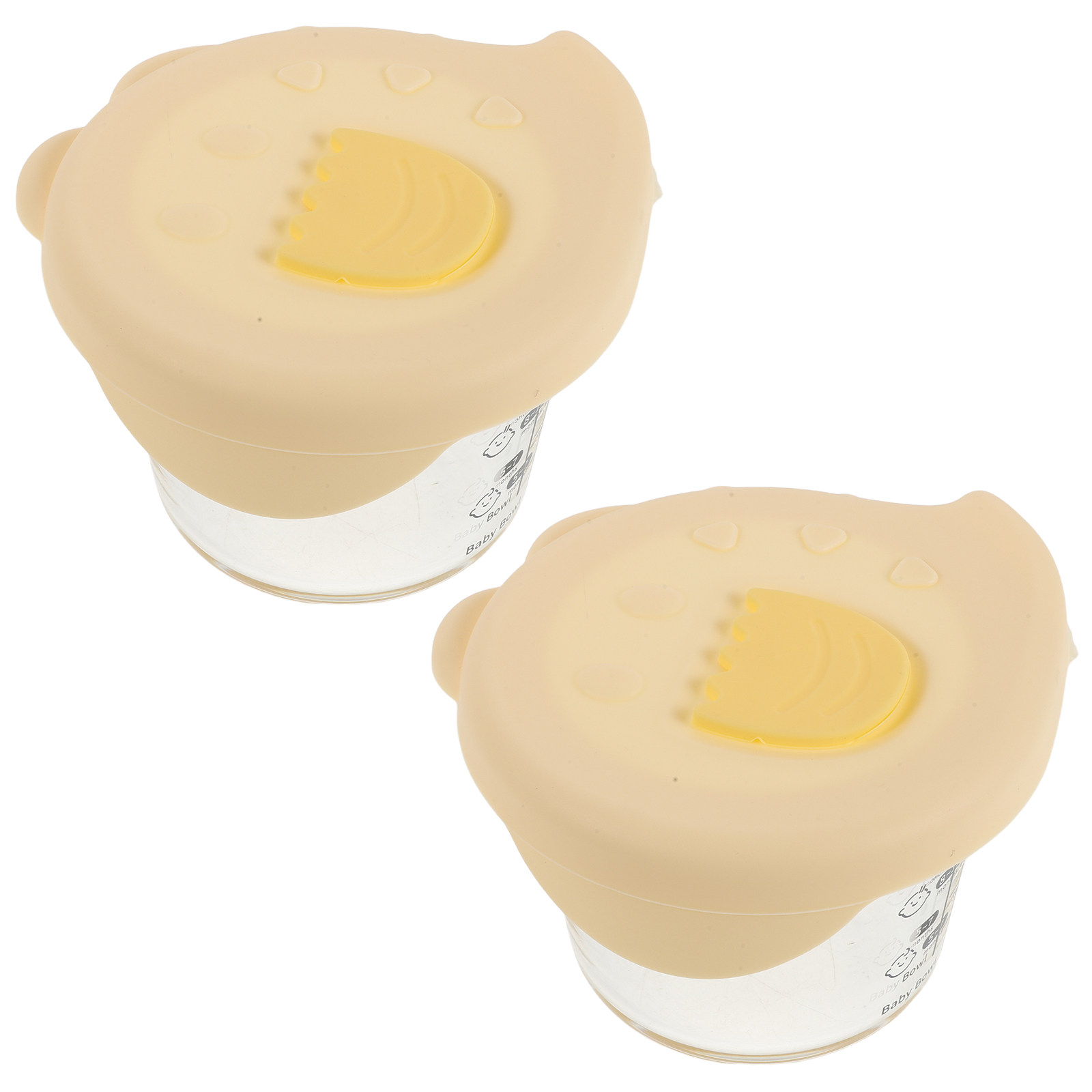 Baby Food Glass Jar - 2Pcs Baby Food Storage Bowls Glass