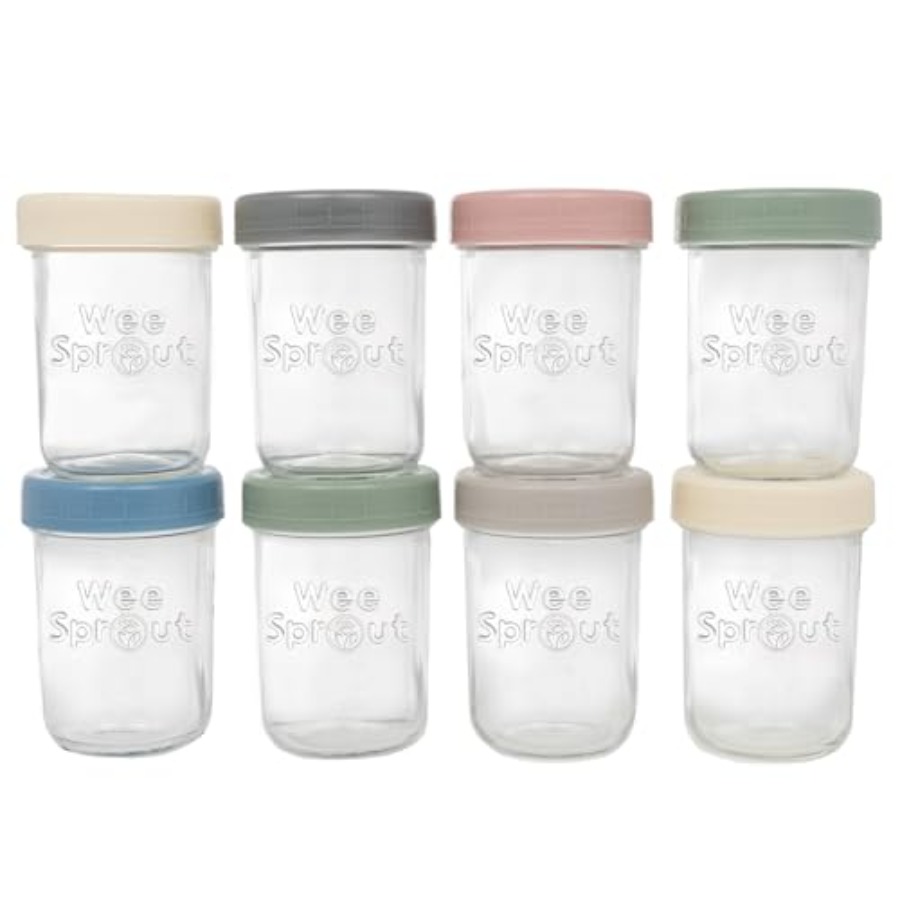 Baby Food Glass Jar - Glass Baby Food Storage Jars w/Lids