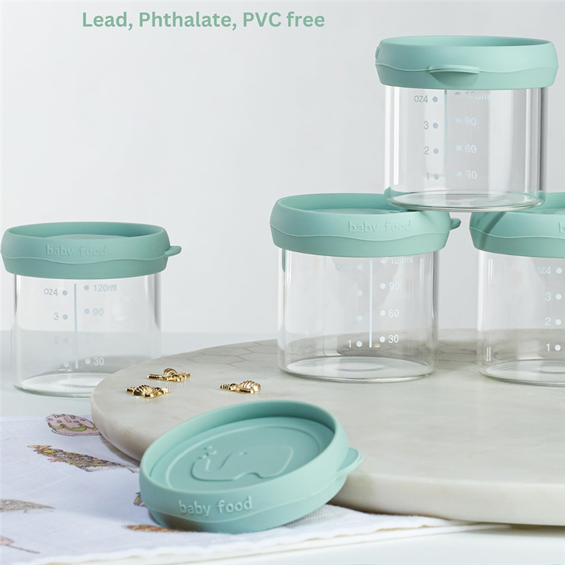 Baby Food Glass Jar - A74U Glass Children Food Containers With