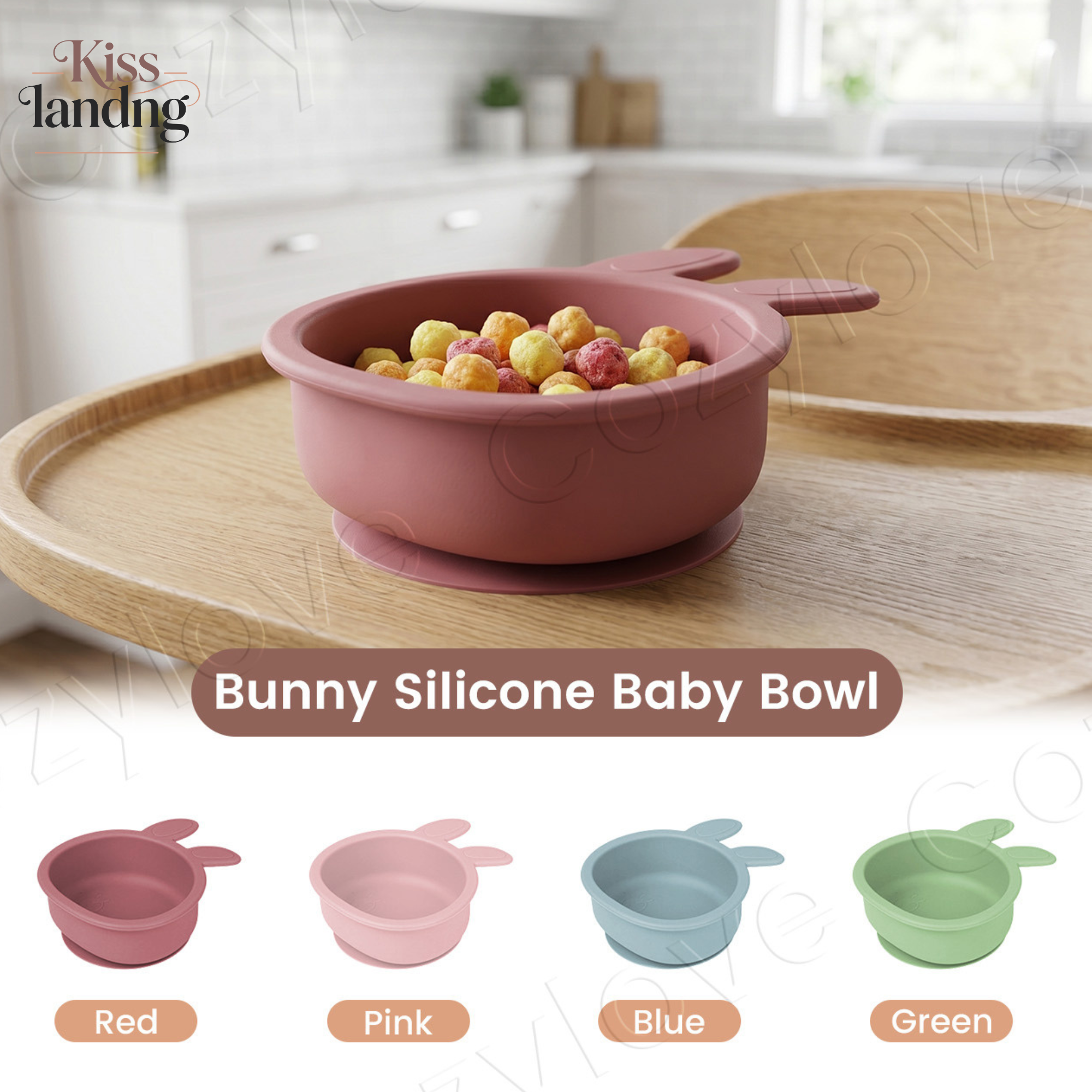 Silicone Suction Bowl - Cute Bunny Ear Silicone Baby Suction