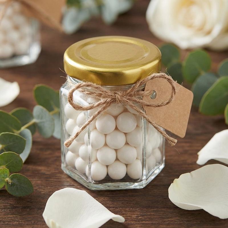 Baby Food Glass Jar - Hexagonal Mini Jars with Lids for