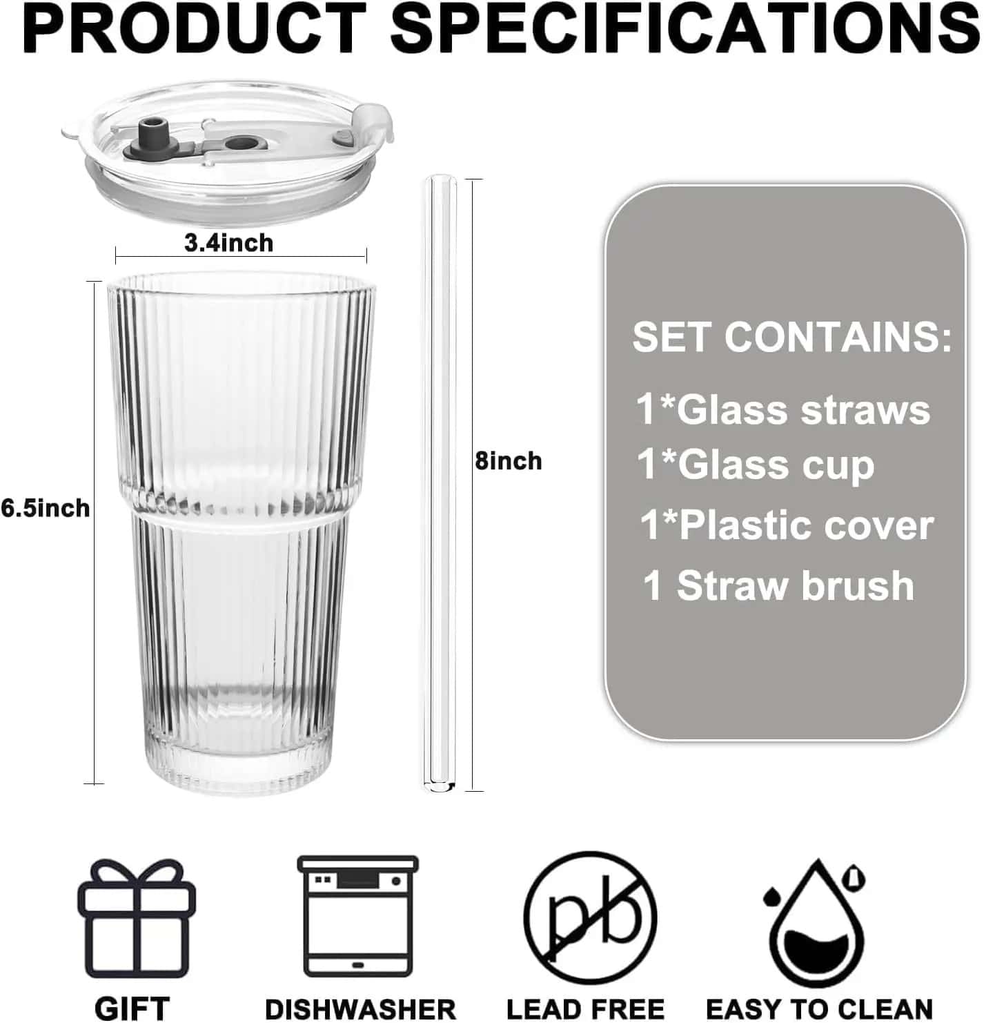 Modern Ribbed Glass Tumbler 20 - مراجعة Training Cup Straw وسعره