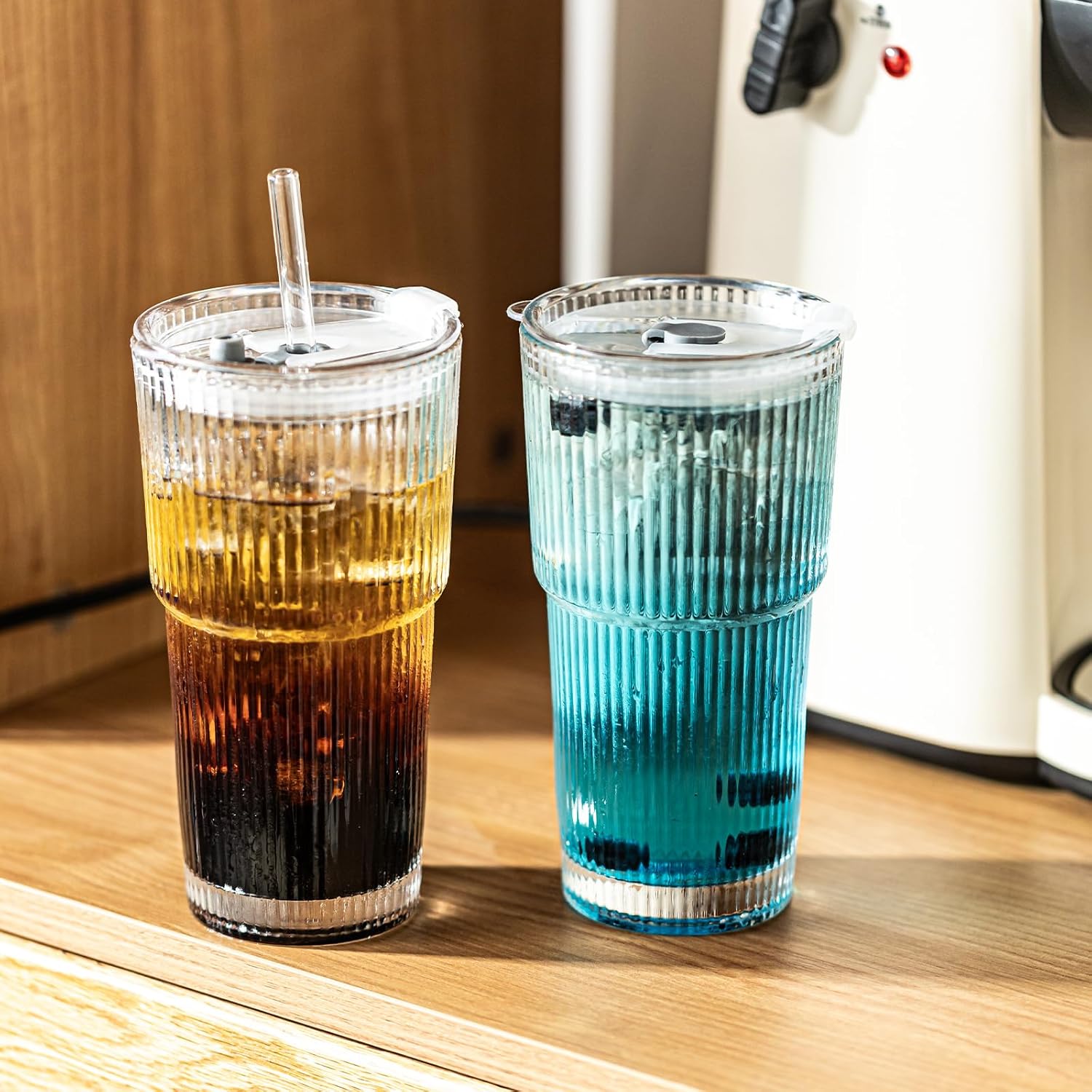 Modern Ribbed Glass Tumbler 20 - مراجعة Training Cup Straw وسعره