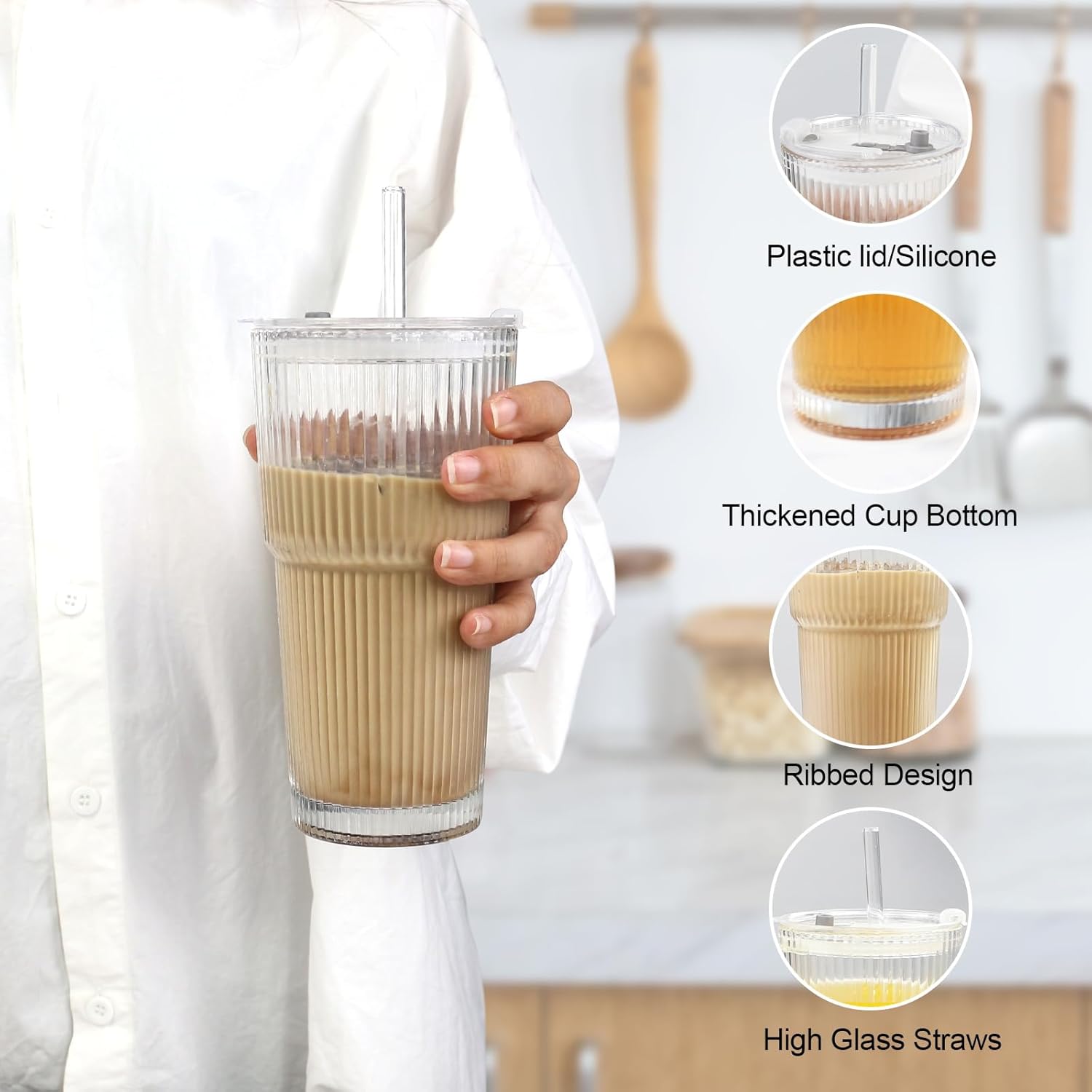 Modern Ribbed Glass Tumbler 20 - مراجعة Training Cup Straw وسعره