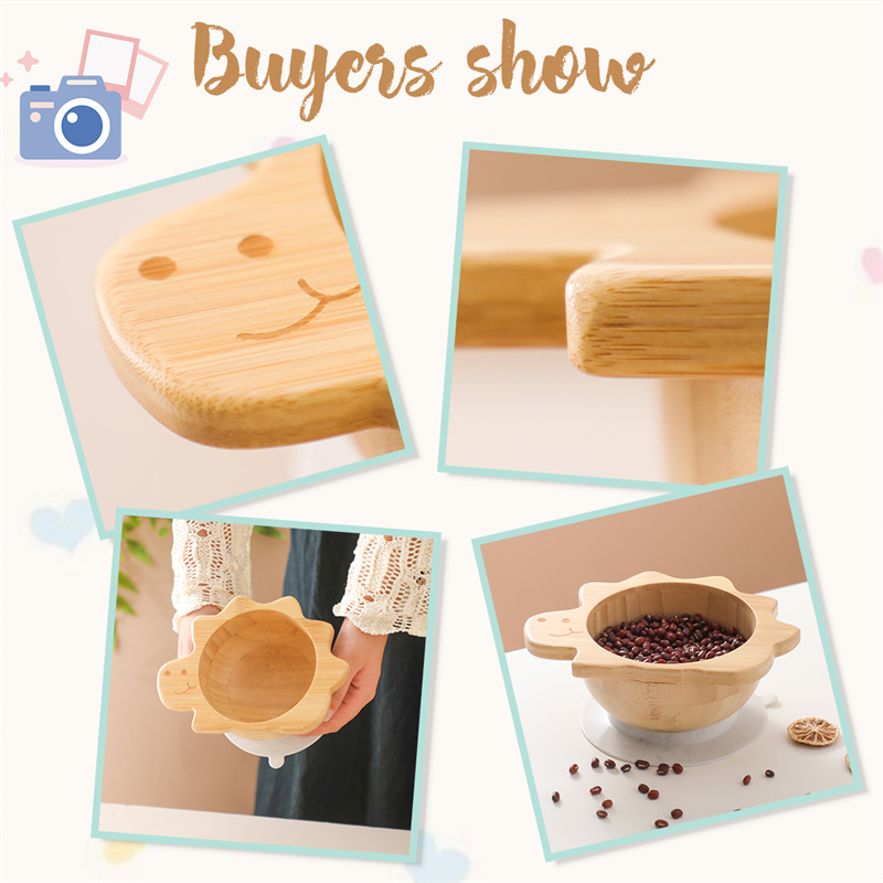 Baby Wooden Tableware Set Dino - مراجعة Silicone Suction Bowl وسعره