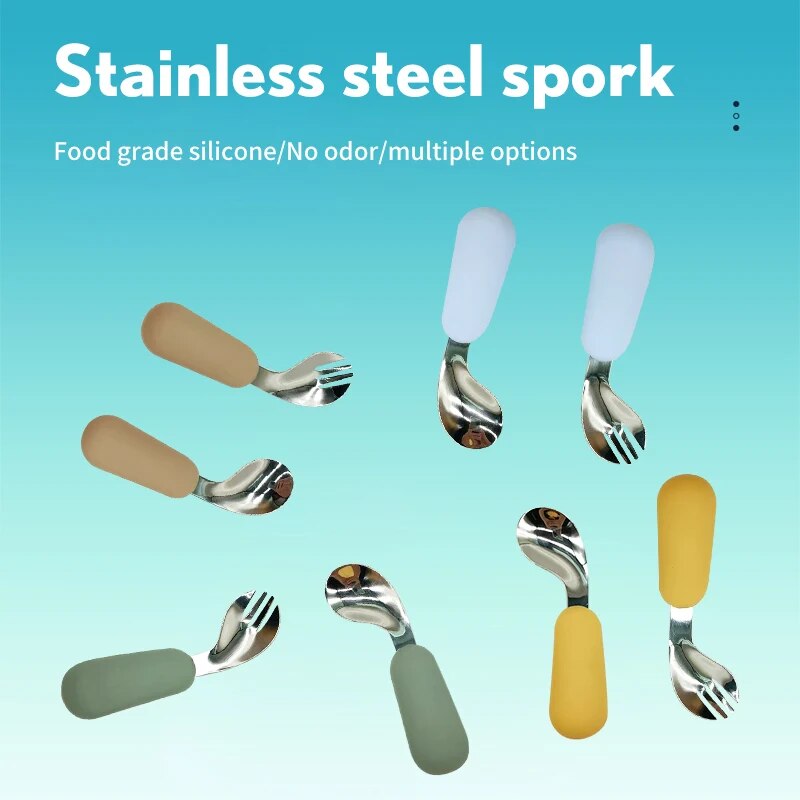 Baby Spoon Fork Set 316 Stainl - مراجعة Baby Food Utensils وسعره
