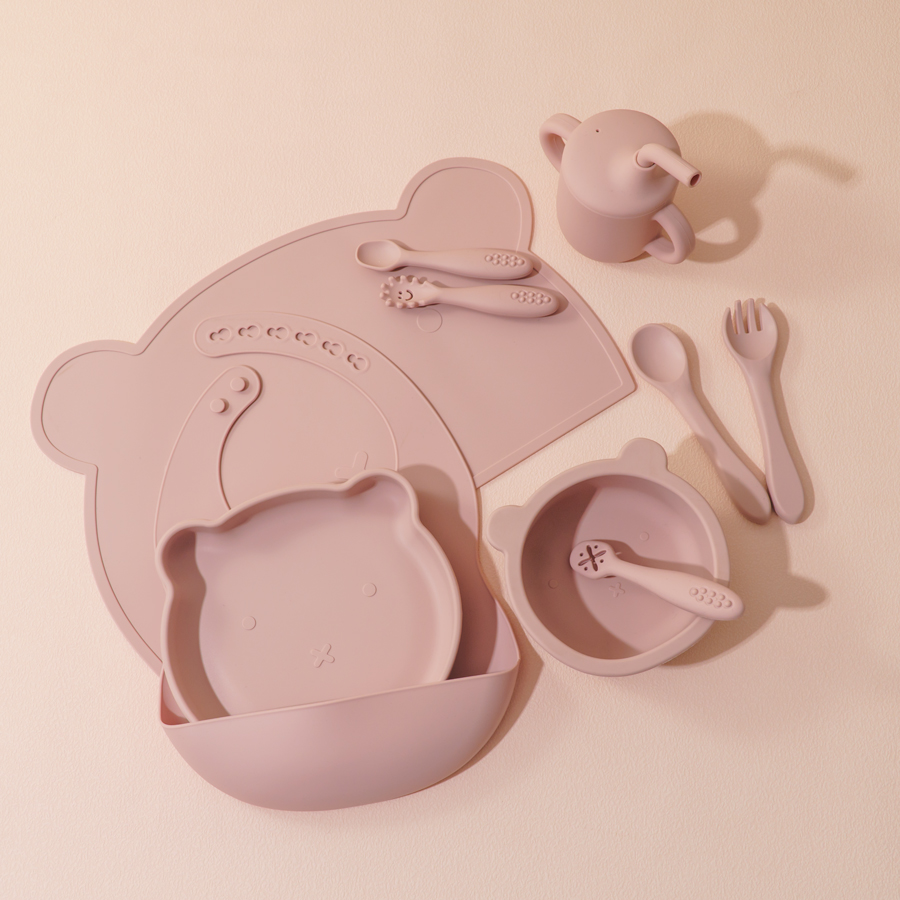 8PCS Silicone Baby Feeding Set - مراجعة Silicone Suction Bowl وسعره