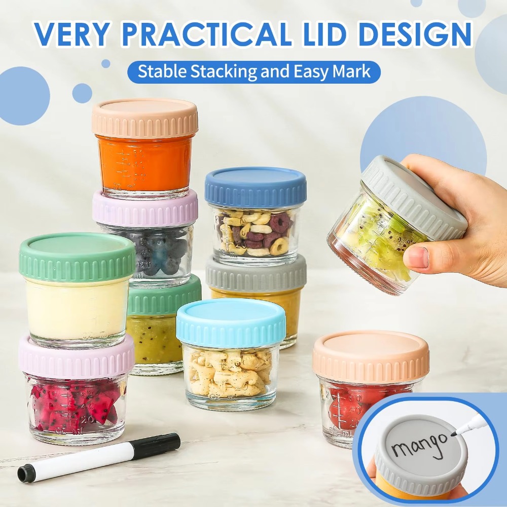 6pcs Mason Jar Glass Baby Food - مراجعة Baby Food Glass Jar وسعره