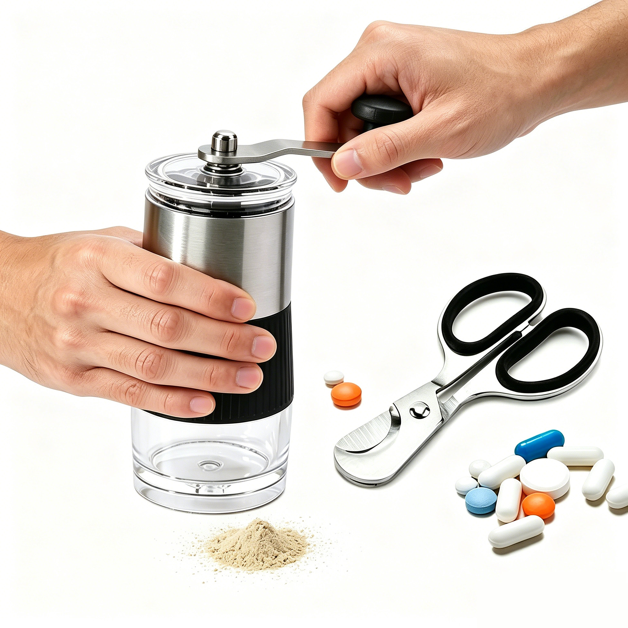 Pill Crusher with Pill Cutter  - مراجعة Baby Food Scissors وسعره