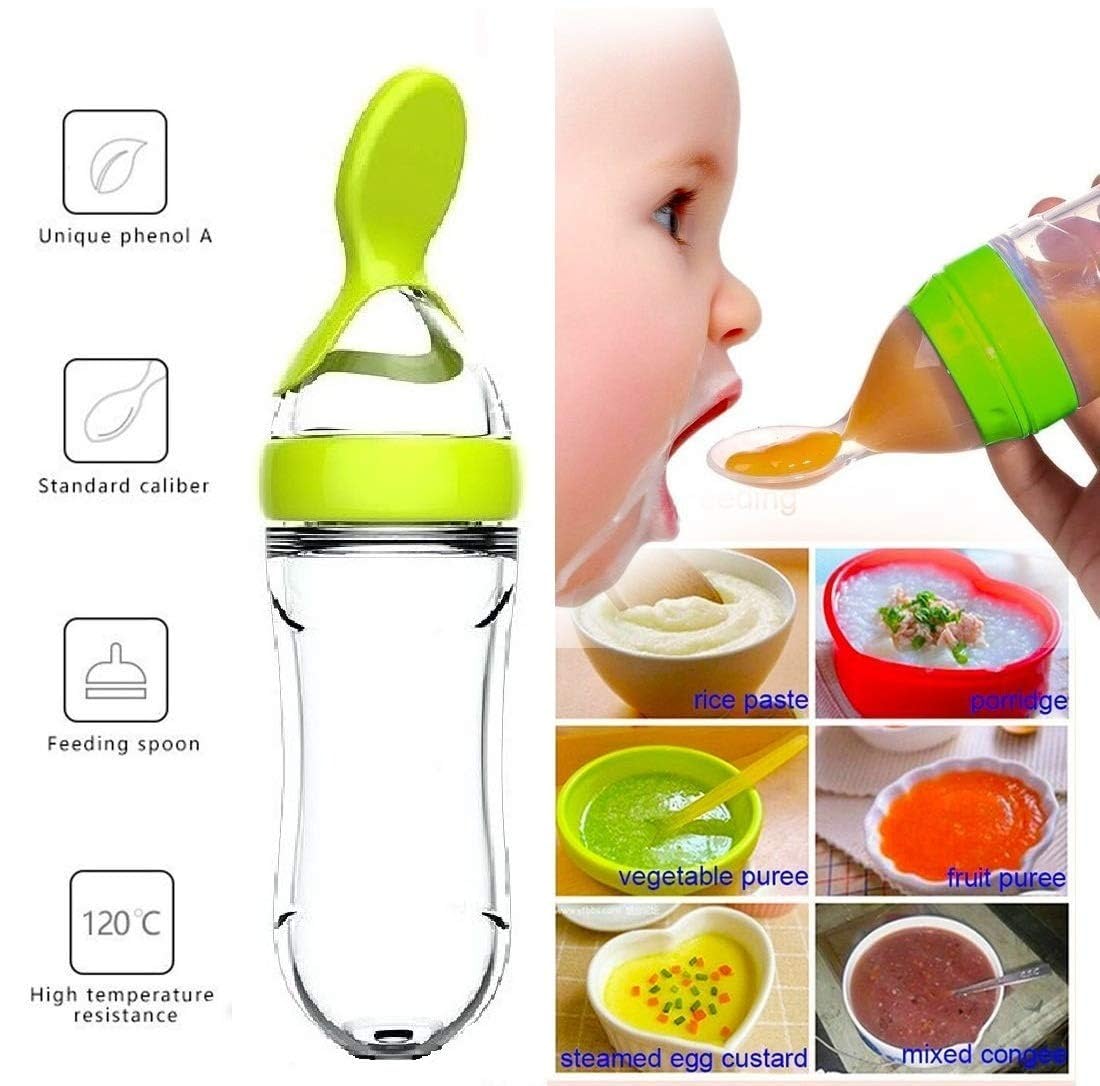 Squeezing Feeding Bottle Cup S - مراجعة Baby Food Utensils وسعره