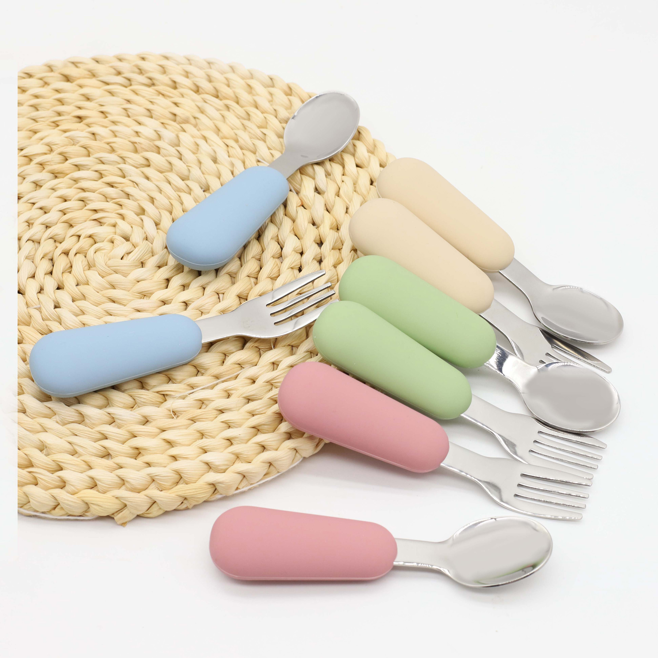 Silicone stainless steel spoon - مراجعة Baby Food Utensils وسعره
