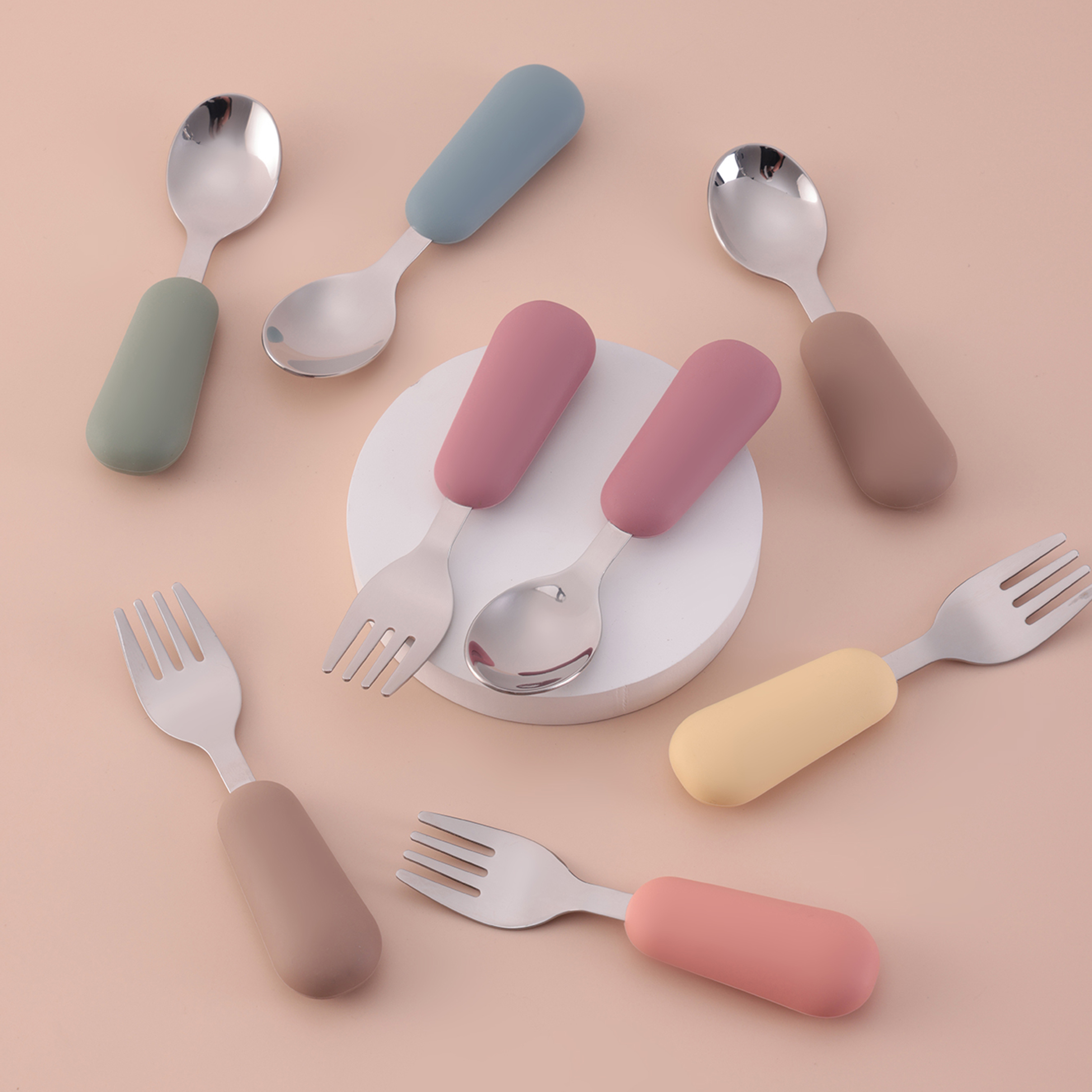 Color Kids 2PCS Stainless Stee - مراجعة Baby Food Utensils وسعره