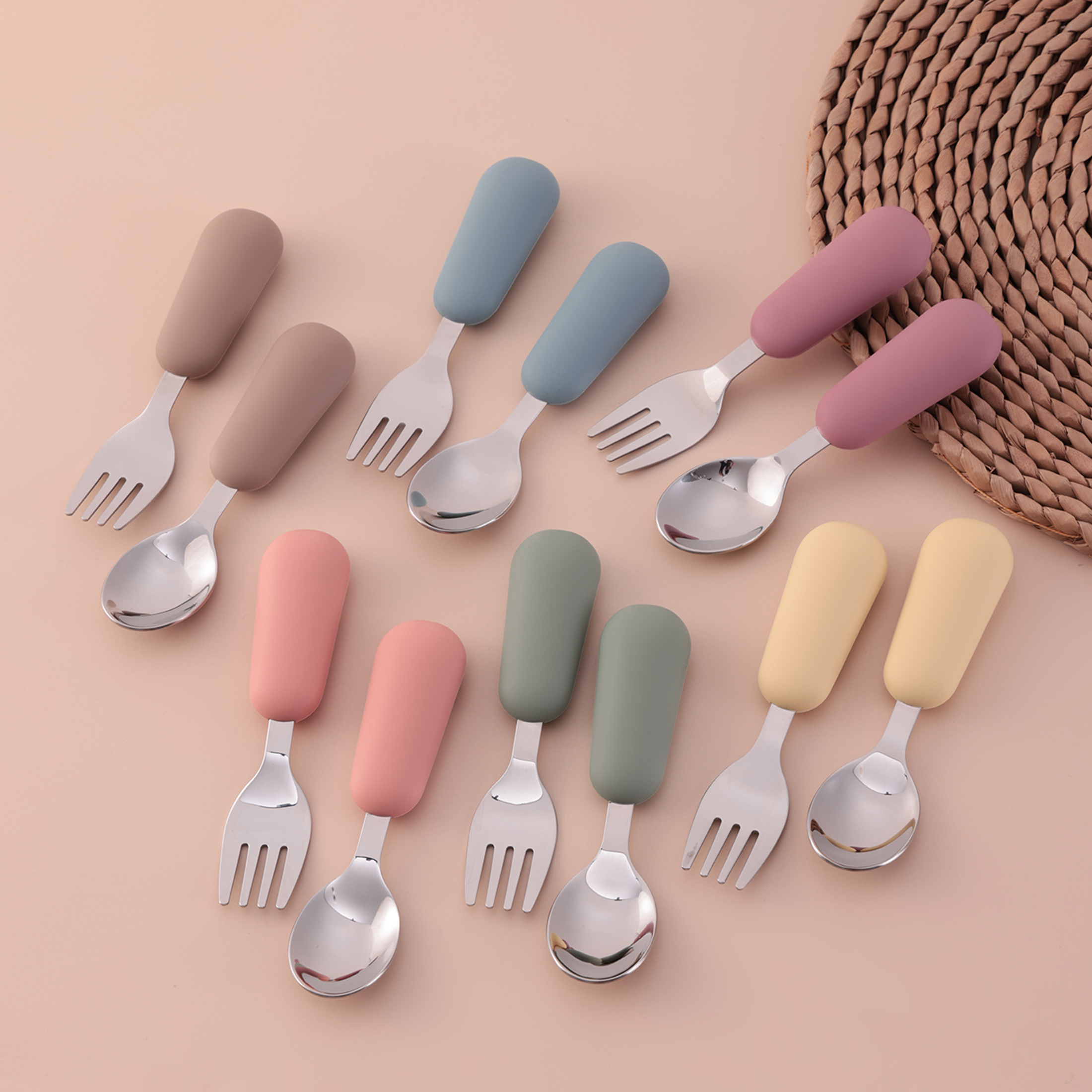 Color Kids 2PCS Stainless Stee - مراجعة Baby Food Utensils وسعره
