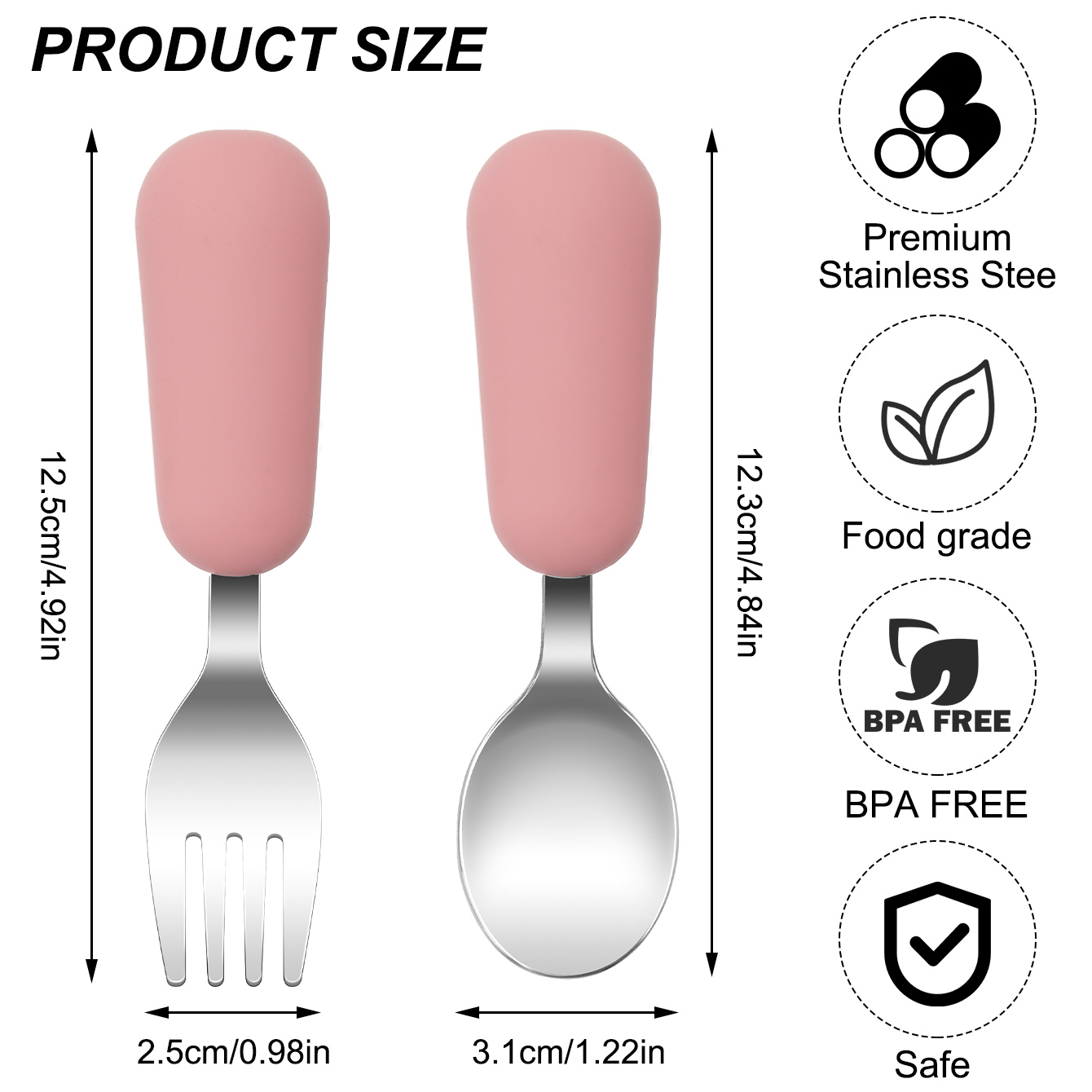 Color Kids 2PCS Stainless Stee - مراجعة Baby Food Utensils وسعره