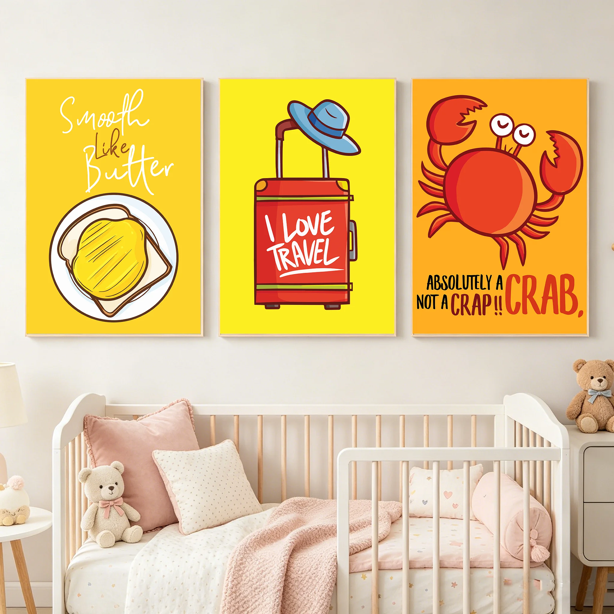 1pc frameless Cartoon Nursery  - مراجعة Baby Food Quote وسعره