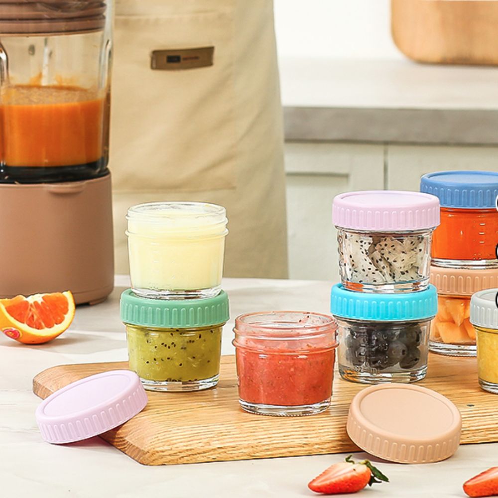 6pcs Multipurpose Glass Baby F - مراجعة Baby Food Glass Jar وسعره