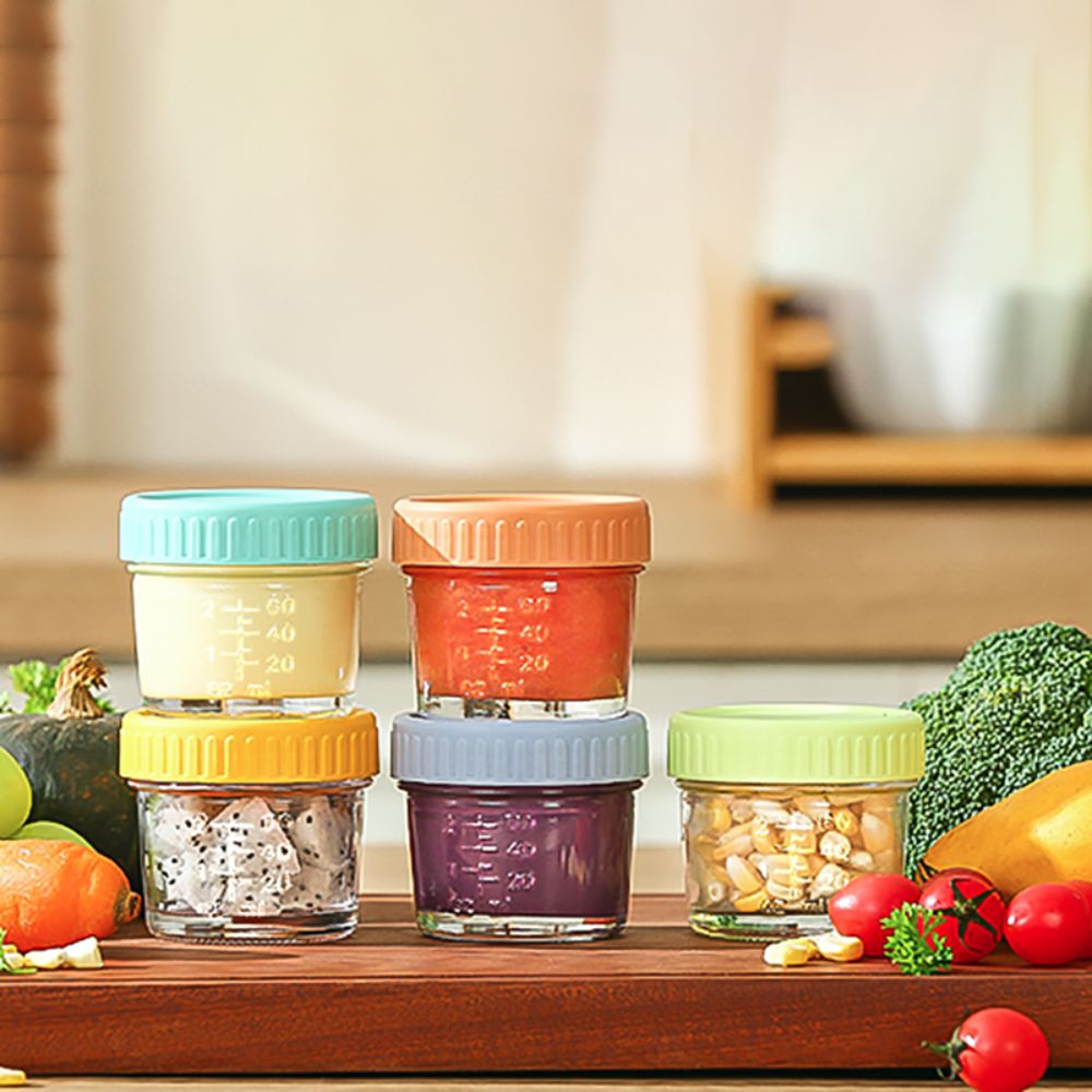 6pcs Glass Baby Food Jar Reusa - مراجعة Baby Food Glass Jar وسعره