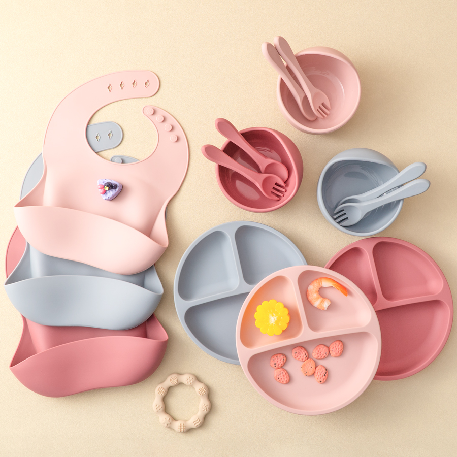 5Pcs Baby Silicone Feeding Set - مراجعة Silicone Suction Bowl وسعره