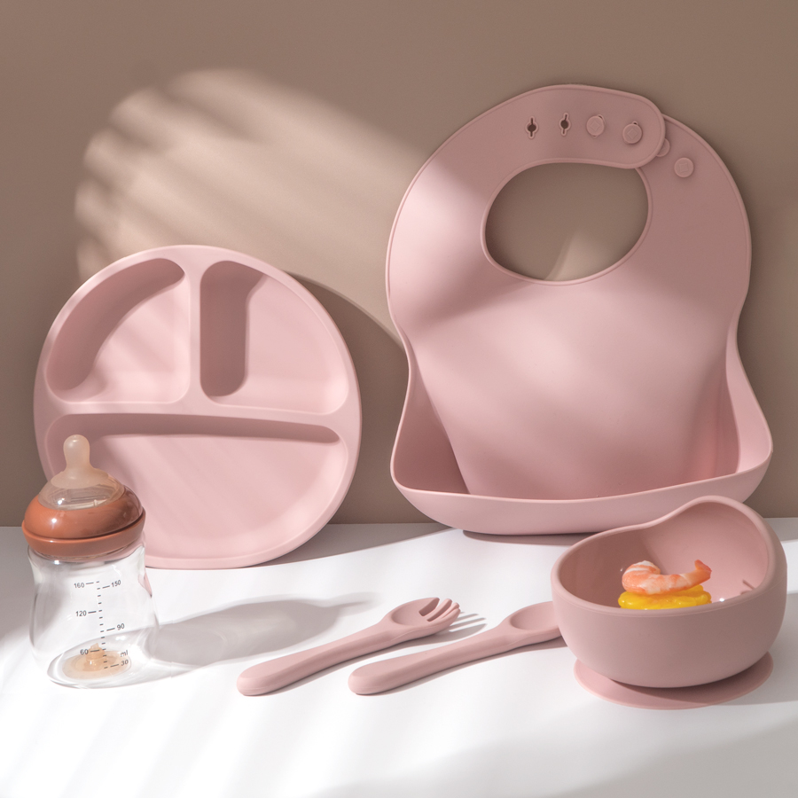 5Pcs Baby Silicone Feeding Set - مراجعة Silicone Suction Bowl وسعره