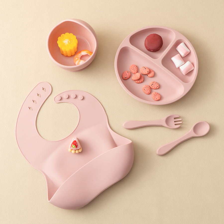 5Pcs Baby Silicone Feeding Set - مراجعة Silicone Suction Bowl وسعره