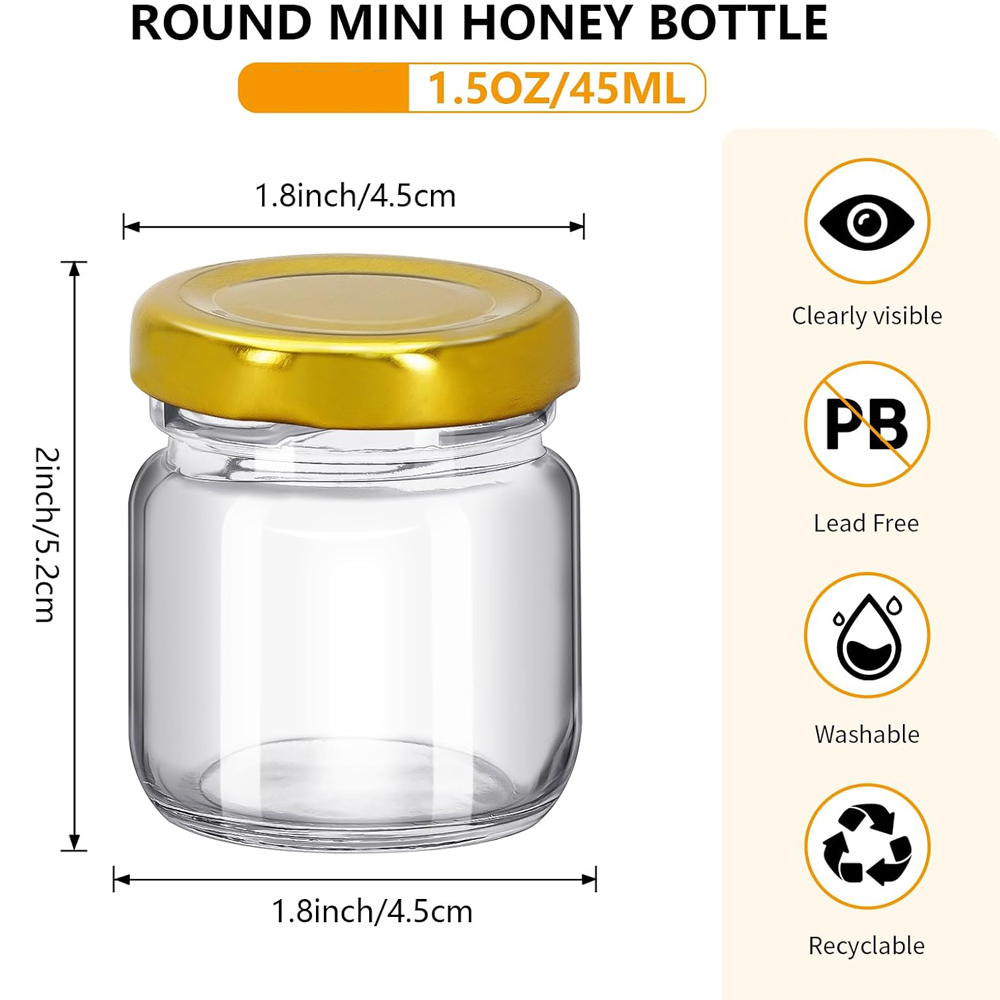 1.5 oz Round Mini Clear Honey  - مراجعة Baby Food Glass Jar وسعره