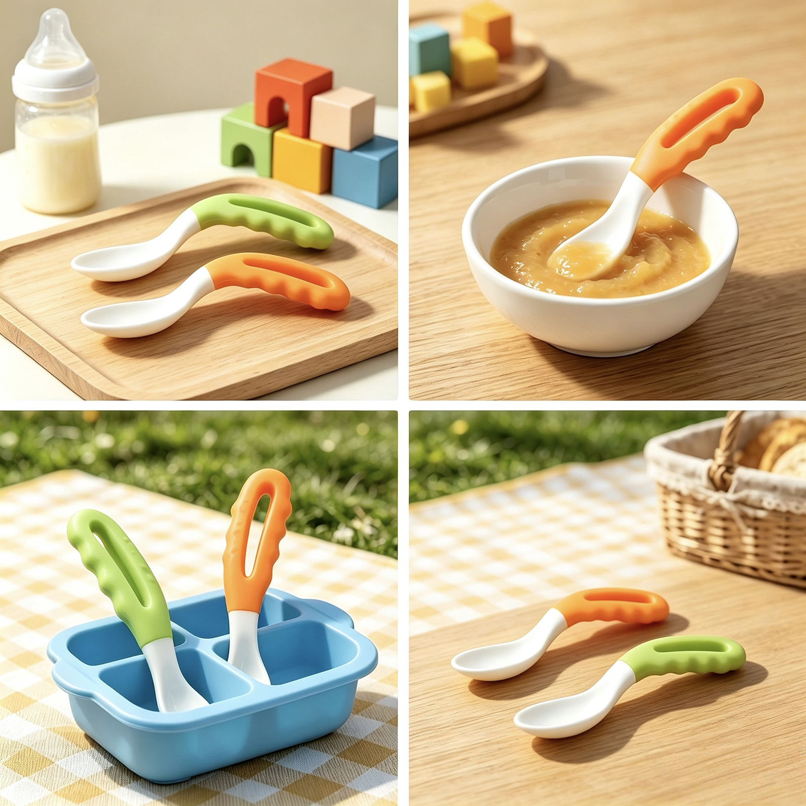 2/4pcs Spoons, Training Feedin - مراجعة Baby Food Utensils وسعره