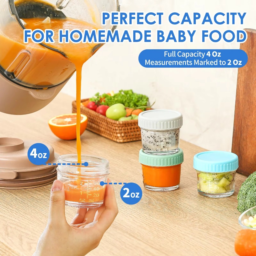 6pcs Multipurpose Glass Baby F - مراجعة Baby Food Glass Jar وسعره