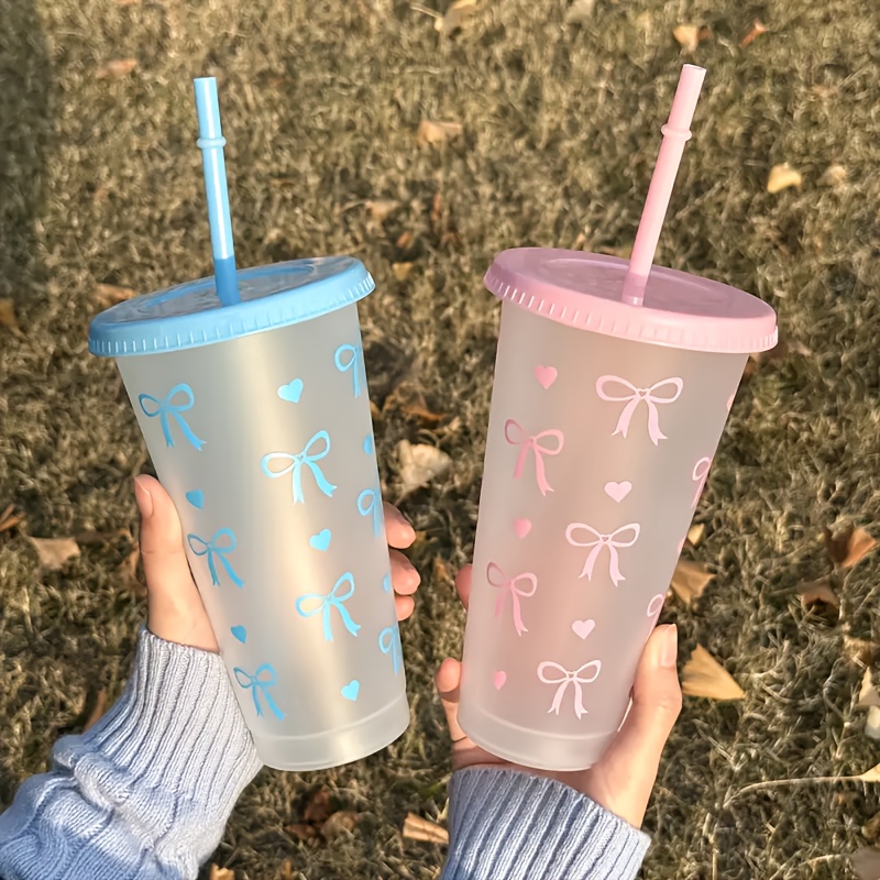 20Pcs Bowknot Plastic Cup with - مراجعة Training Cup Straw وسعره
