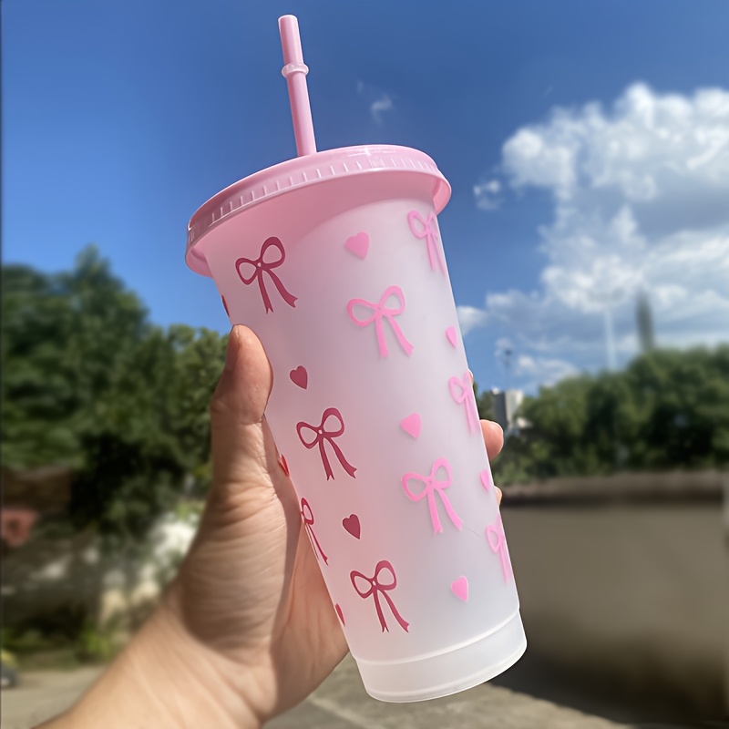 20Pcs Bowknot Plastic Cup with - مراجعة Training Cup Straw وسعره