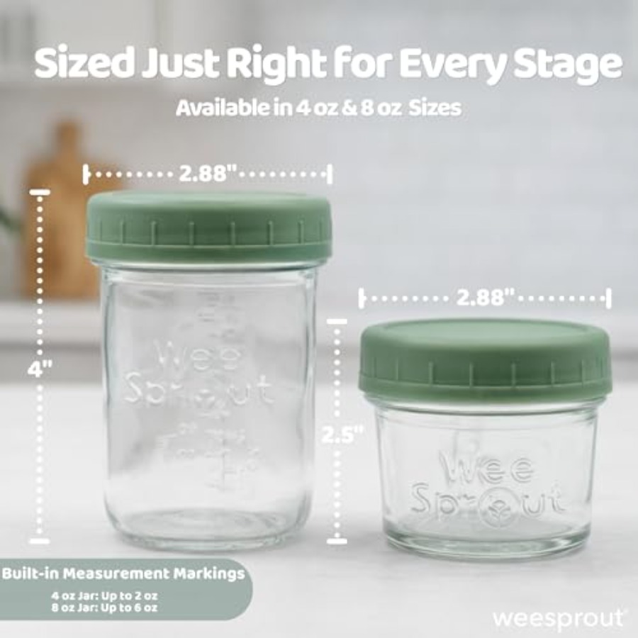 Glass Baby Food Storage Jars w - مراجعة Baby Food Glass Jar وسعره