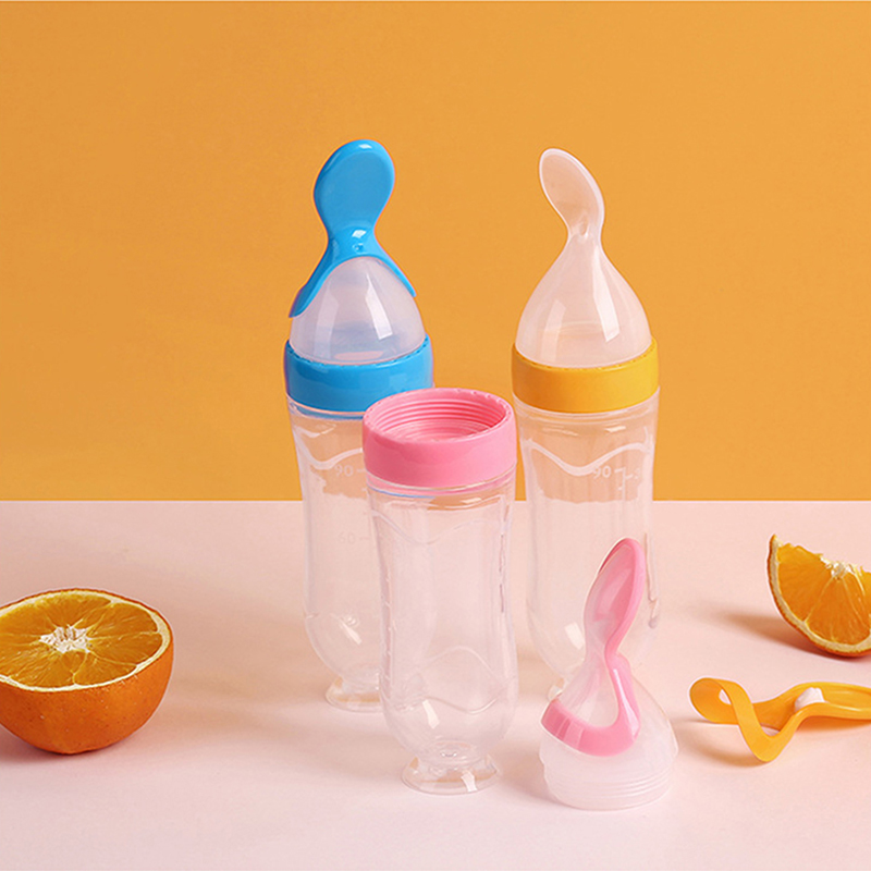 Squeezing Feeding Bottle Silic - مراجعة Baby Food Utensils وسعره