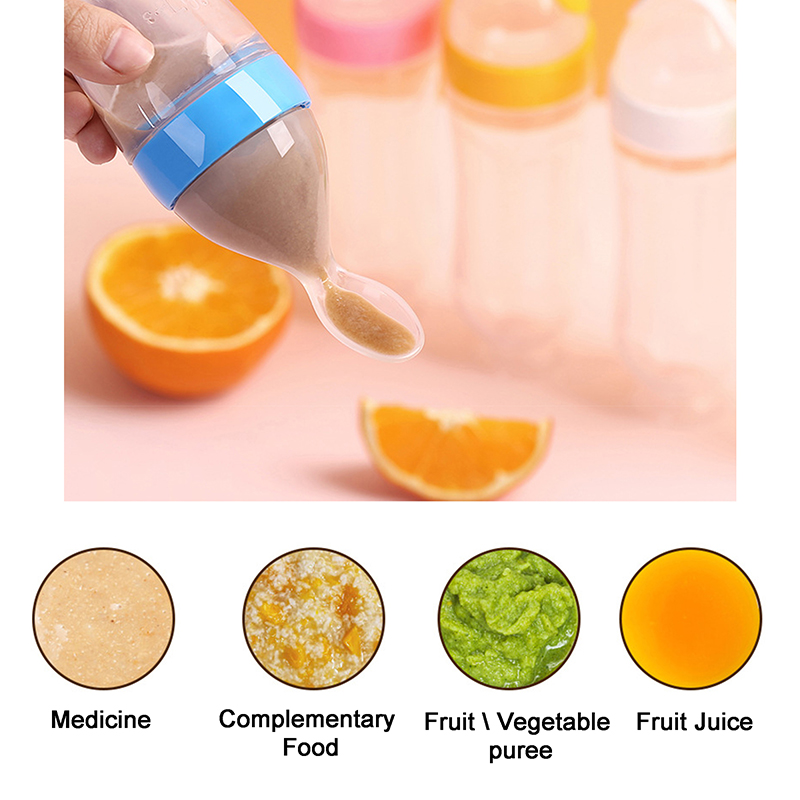 Squeezing Feeding Bottle Silic - مراجعة Baby Food Utensils وسعره