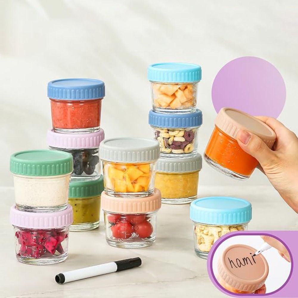 6pcs Mason Jar Glass Baby Food - مراجعة Baby Food Glass Jar وسعره
