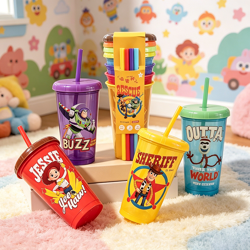 4Pcs Toy Story Straw Cup Carto - مراجعة Training Cup Straw وسعره