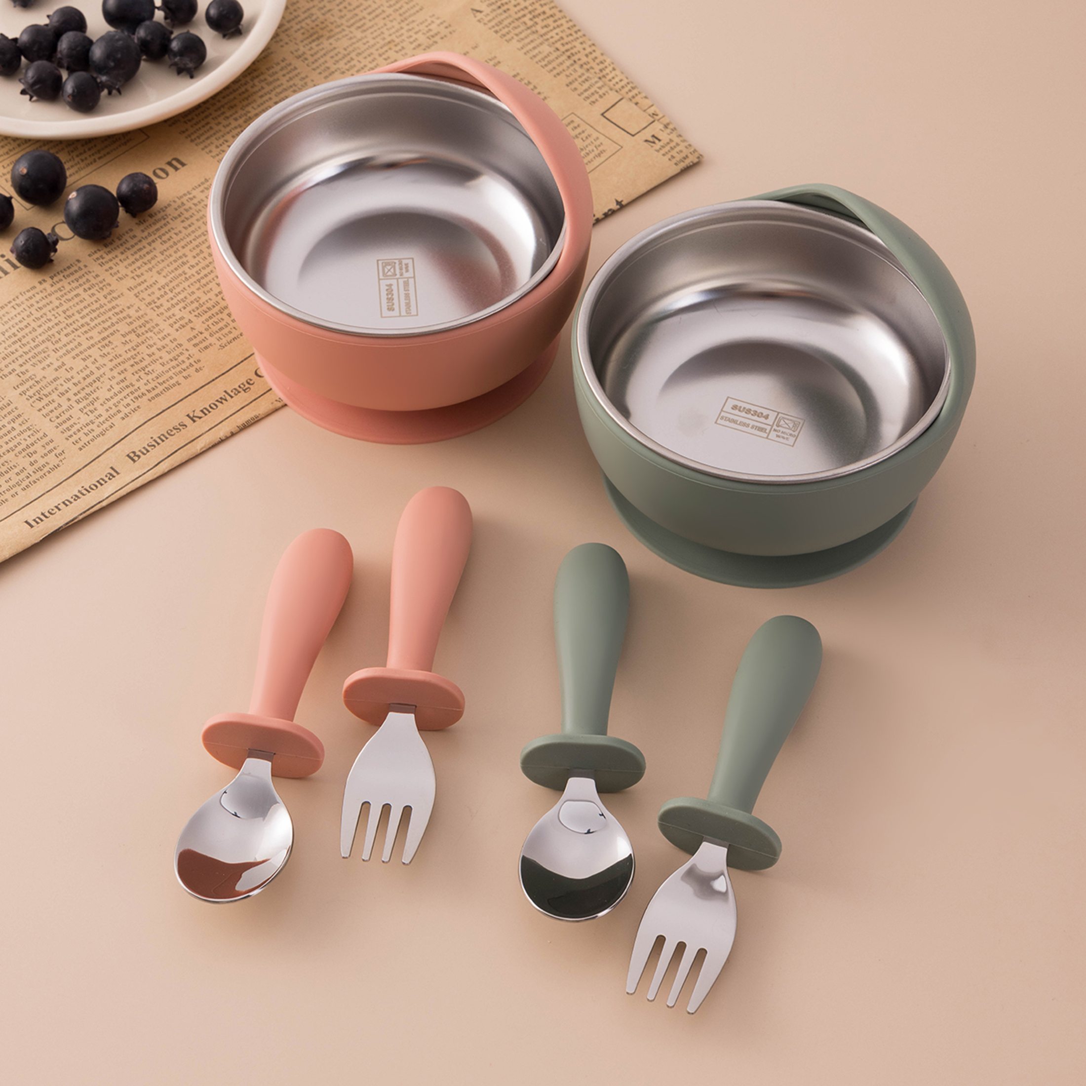 Color Kids 3PCS Stainless Stee - مراجعة Silicone Suction Bowl وسعره