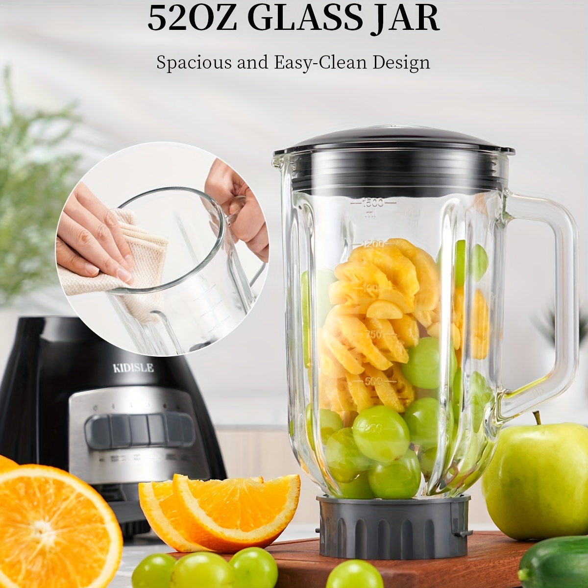 Smoothie Blender with 52 oz Gl - مراجعة Baby Food Glass Jar وسعره
