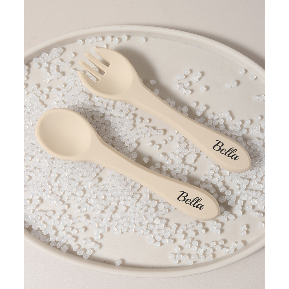 Custom Name 1 Pair Silicone Sp - مراجعة Baby Food Utensils وسعره