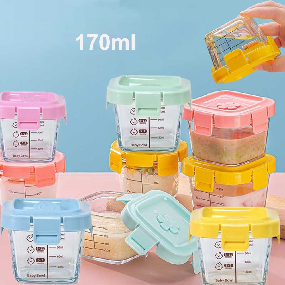 170ml Glass Food Storage Box F - مراجعة Baby Food Glass Jar وسعره