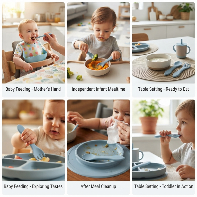 2pcs Silicone Baby Fork Spoon  - مراجعة Baby Food Utensils وسعره