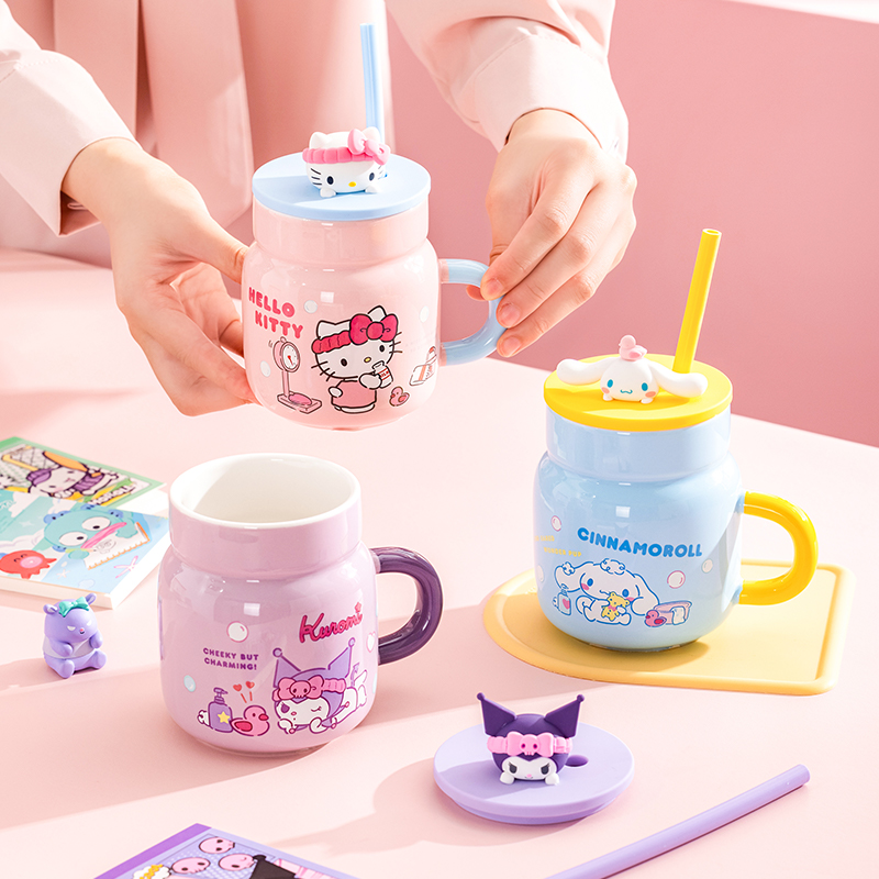 Sanrio 450ml Ceramic Mug Hello - مراجعة Training Cup Straw وسعره
