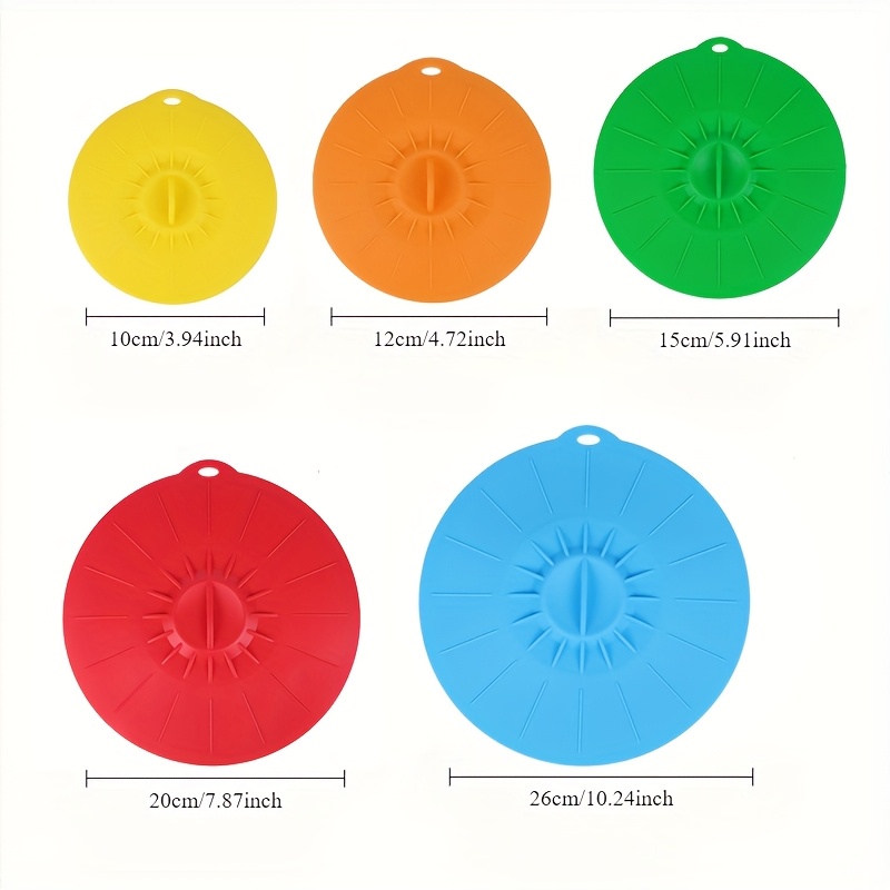 5-Piece Silicone Lids, Heat-Re - مراجعة Silicone Suction Bowl وسعره