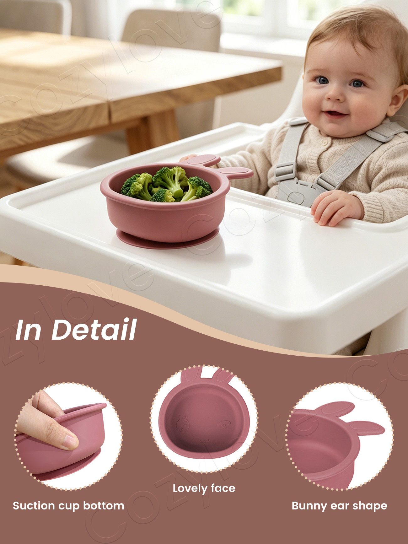 Cute Bunny Ear Silicone Baby S - مراجعة Silicone Suction Bowl وسعره
