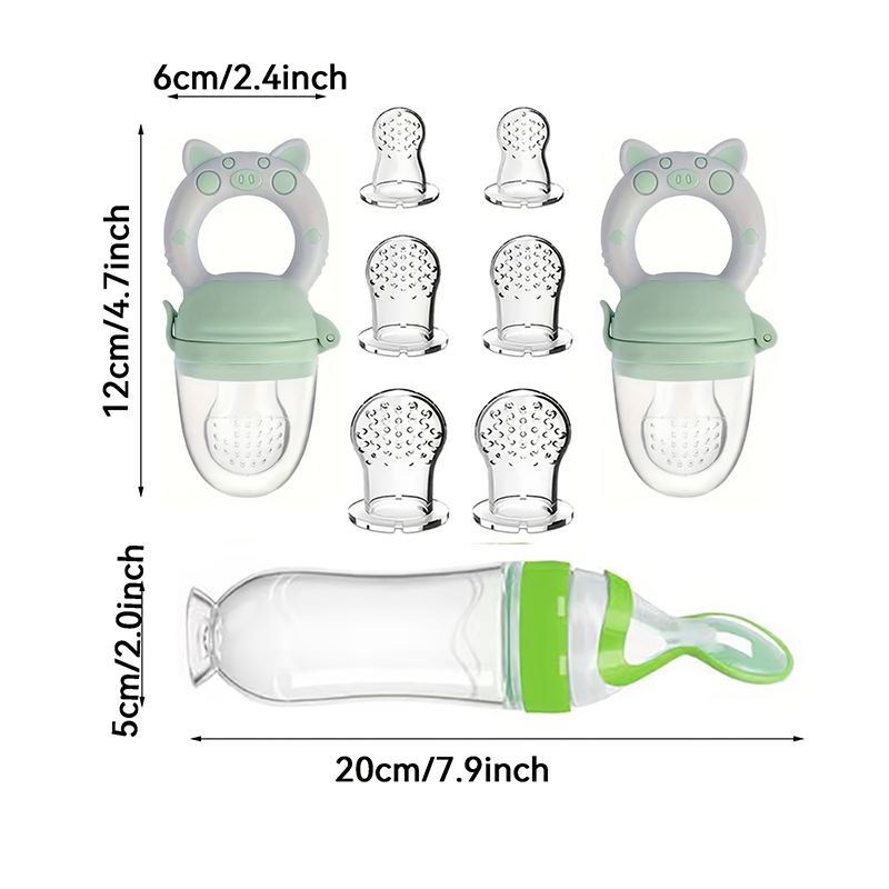 9pcs Feeding Cutlery:1 Silicon - مراجعة Baby Food Utensils وسعره