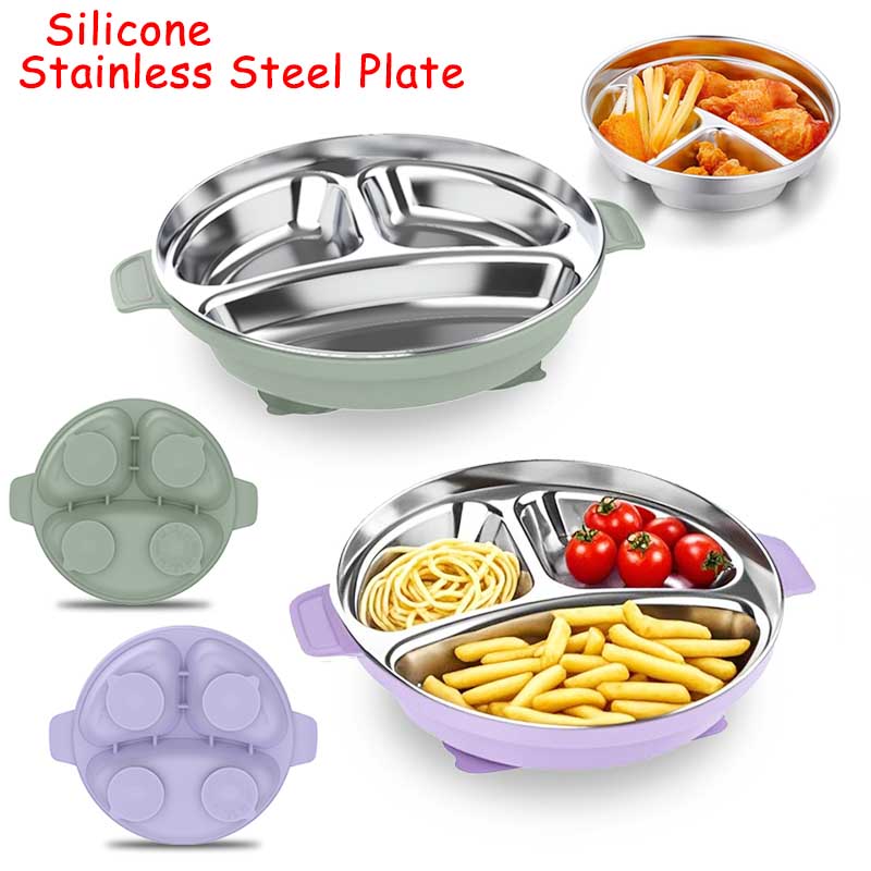 Baby Feeding Plate Stainless S - مراجعة Silicone Suction Bowl وسعره
