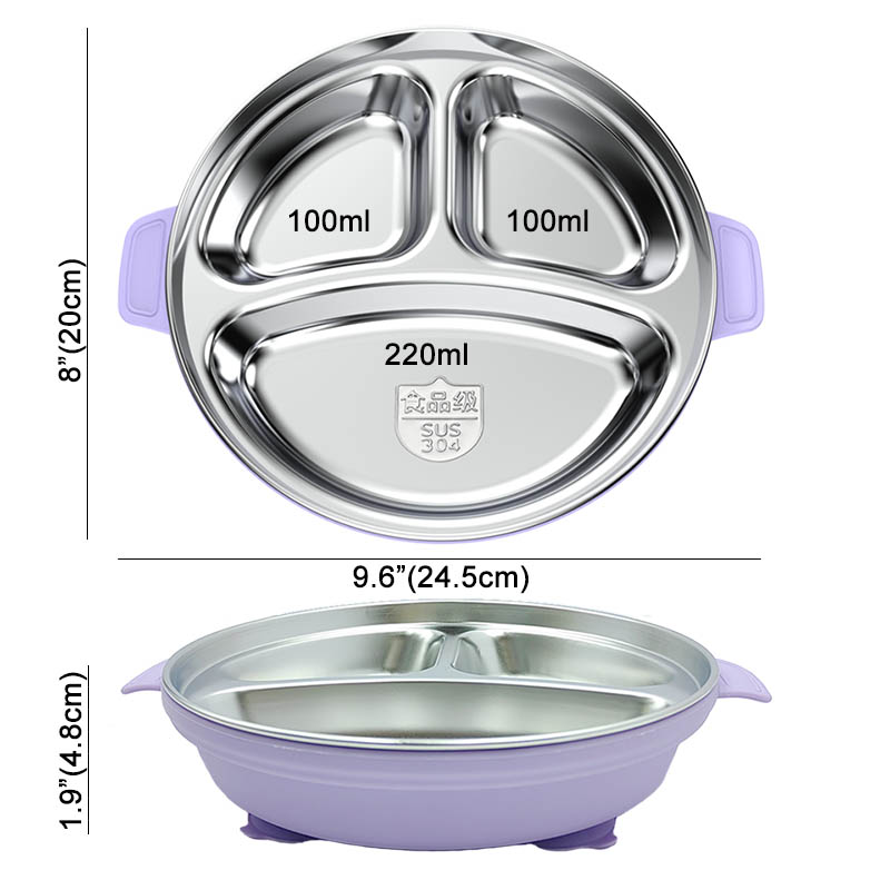 Baby Feeding Plate Stainless S - مراجعة Silicone Suction Bowl وسعره