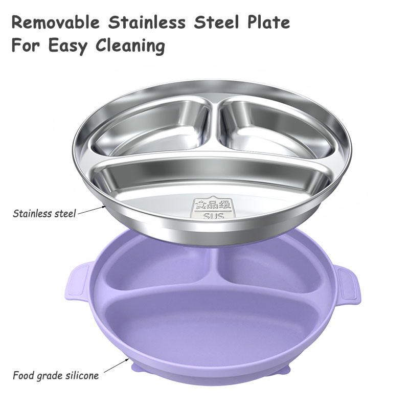 Baby Feeding Plate Stainless S - مراجعة Silicone Suction Bowl وسعره