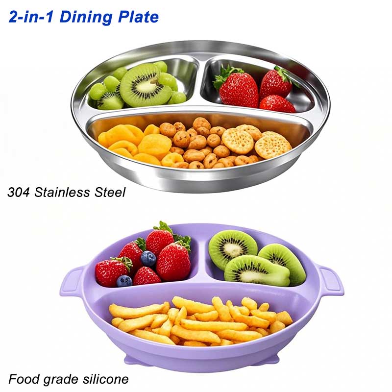 Baby Feeding Plate Stainless S - مراجعة Silicone Suction Bowl وسعره