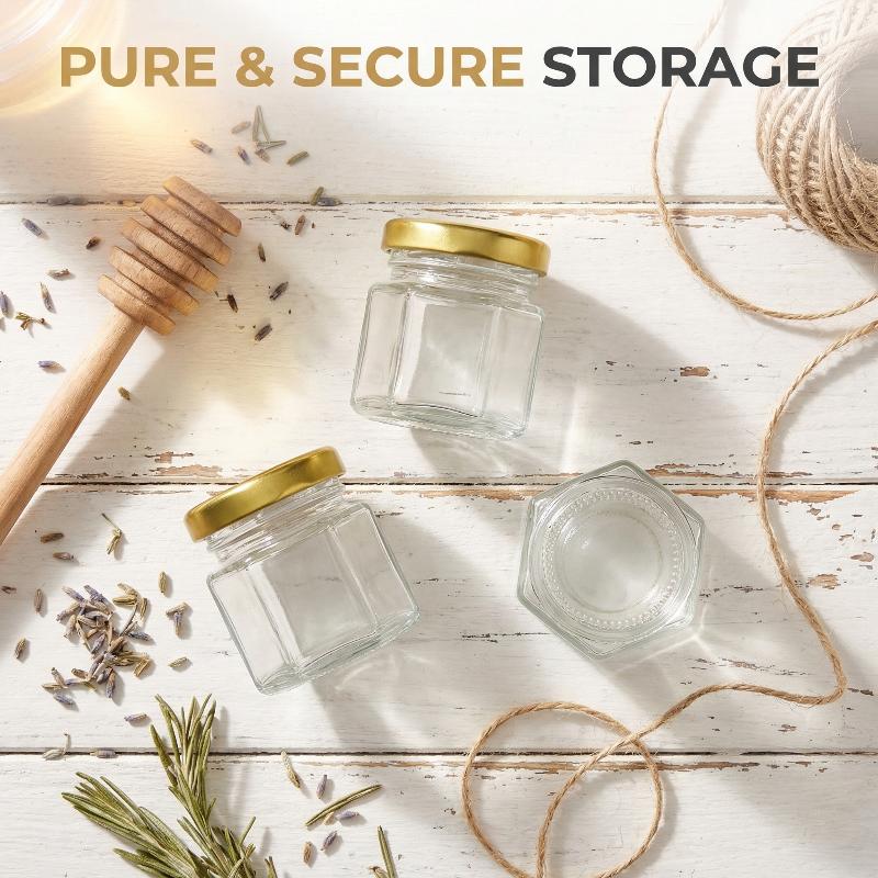 Hexagonal Mini  Jars with  Lid - مراجعة Baby Food Glass Jar وسعره